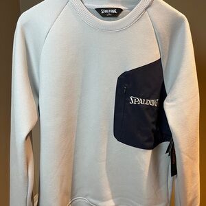 NWT Spalding Men's Gray Sweater with Navy Accent